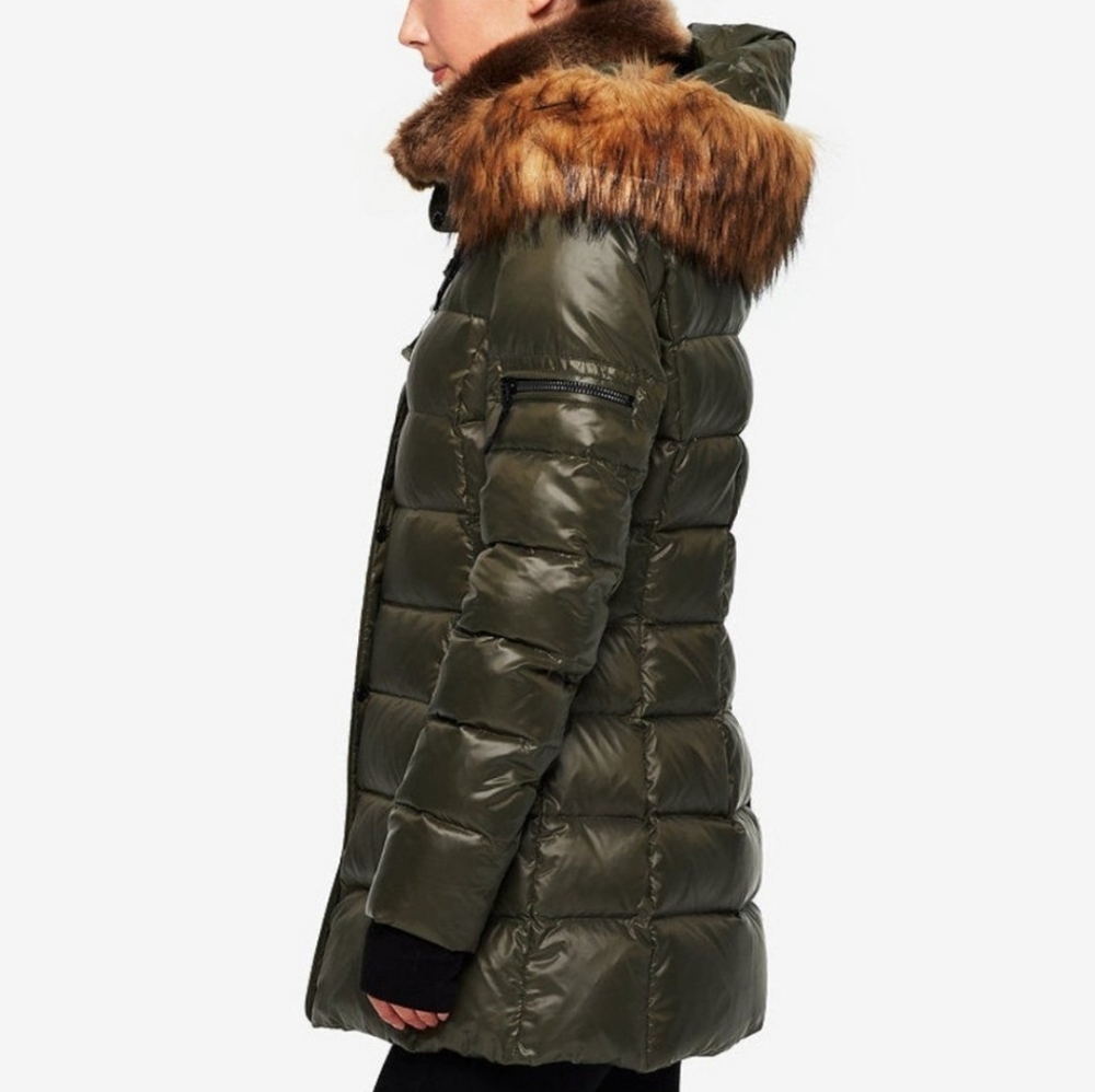 S13 NY faux fur hooded puffer jacket - Picture 3 of 11